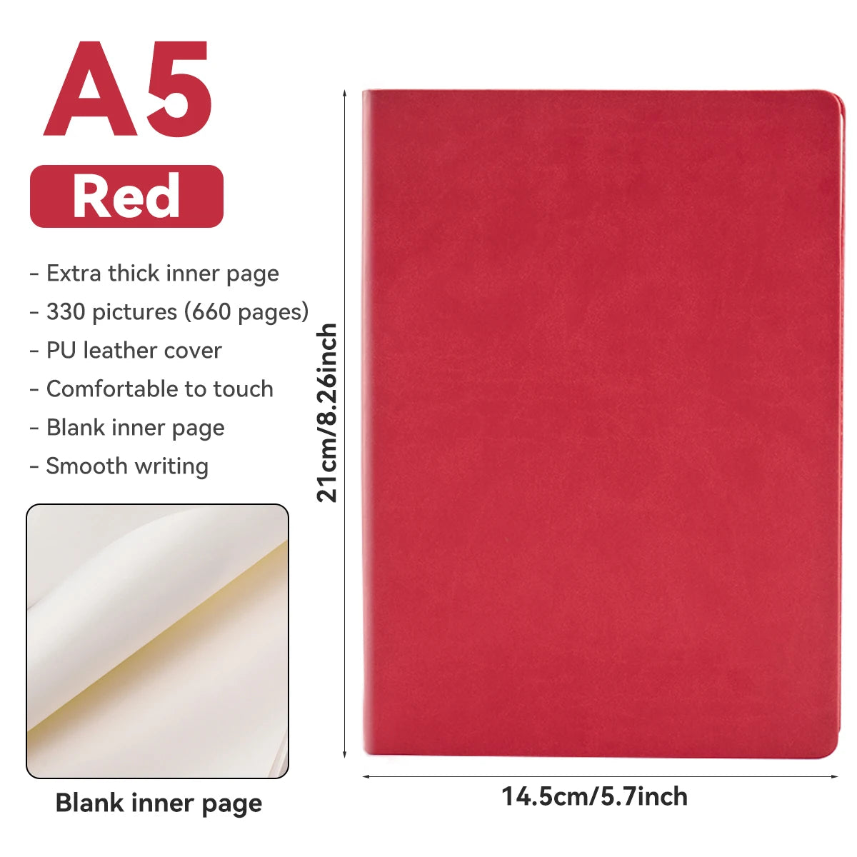 PU Leder Notizbuch A4/A5/A6 2025 - Super Thick 330 Seiten Sketchbook Schule Journal