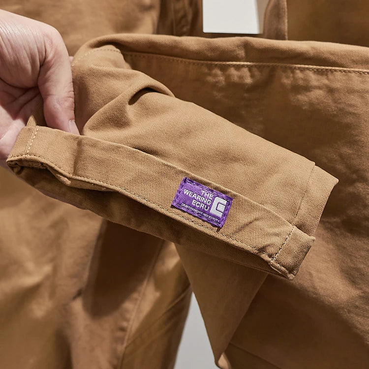 Baggy, verjüngte Casual-Hose aus Baumwolle für Herbst und Winter, Männer-Overalls