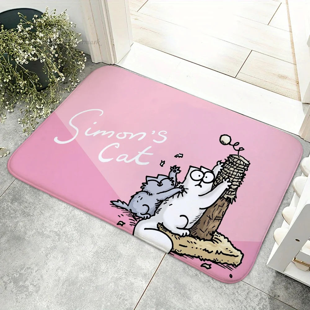 Cartoon Simon Cute C-Cat Floor Mat Doormats Home Carpet Foot Bathroom Absorbent Anti-Slip Home Decor
