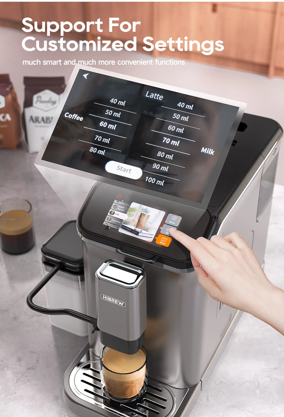 HiBREW Vollautomat 2025: H16 Touch-Display Cappuccino - Premium Barista Collection