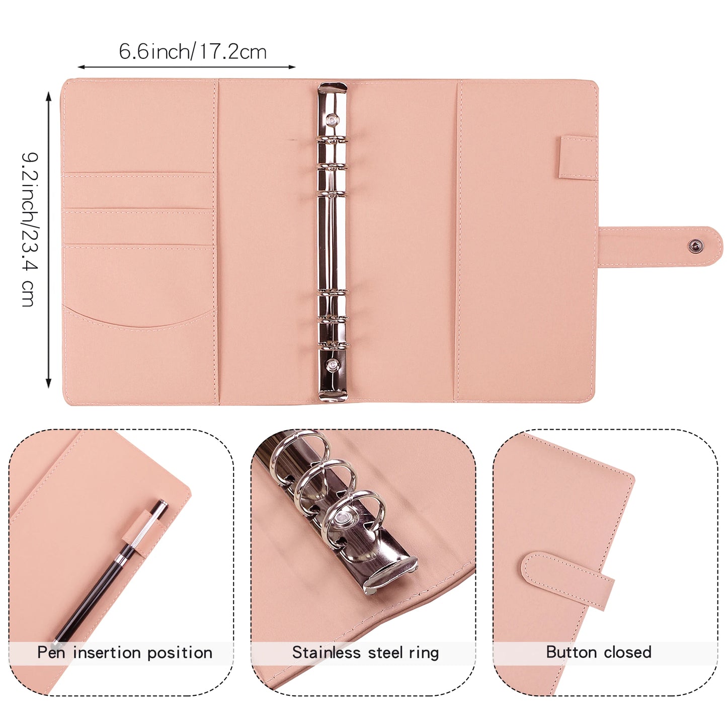 Coliky A5 A6 PU Leder Organizer - 6 Ringe 12 Taschen