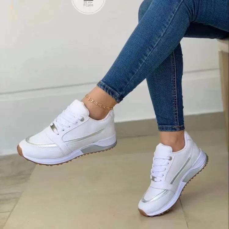ZYXZ Sneakers Damen Atmungsaktiv - PU Obermaterial Flach 1cm