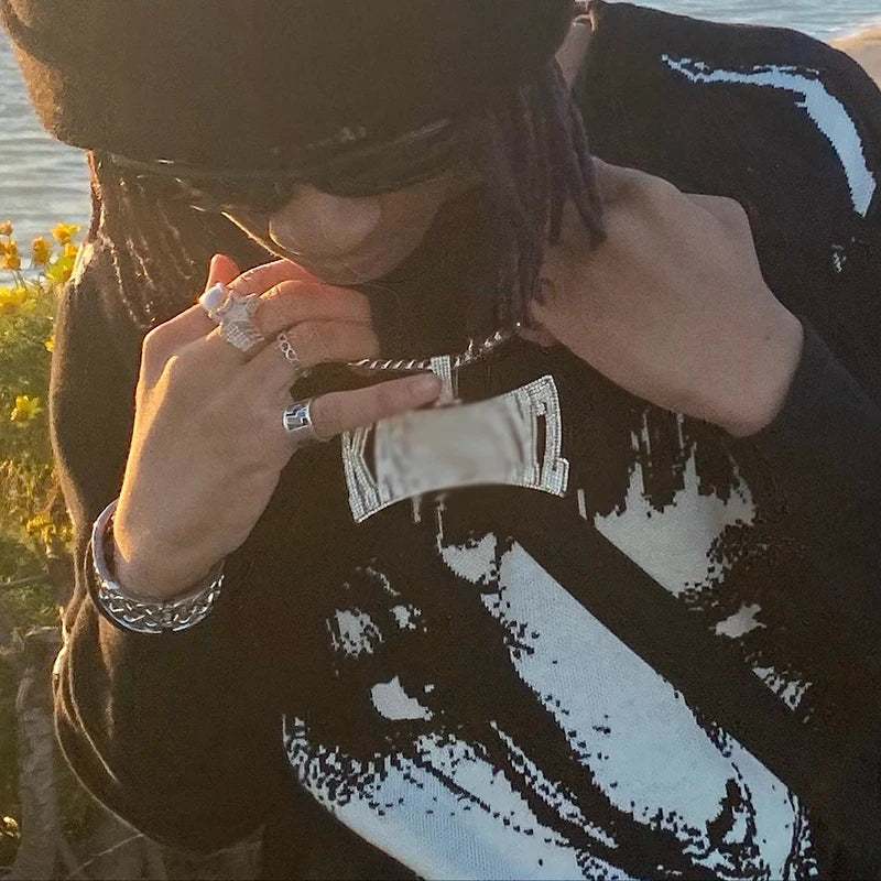 HIZILENTCN Oversized Pullover O Neck - Größe XL Polyester