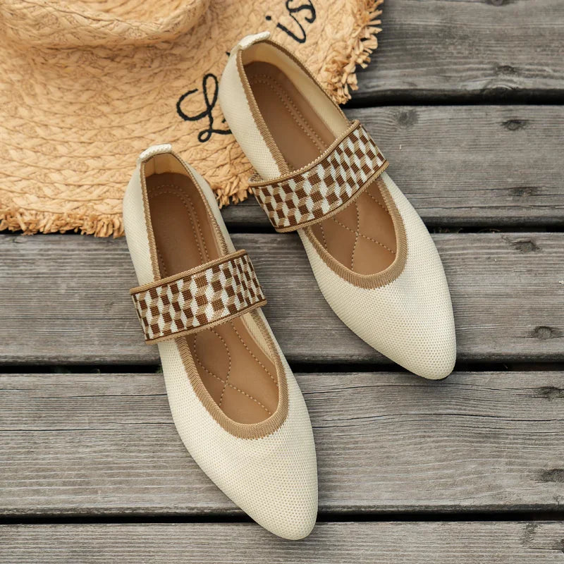 Women's Ballet Flats Casual Shoes Low Heel Barefoot Elegant Woman Sneakers Comfortable Pointed Toe on Offer