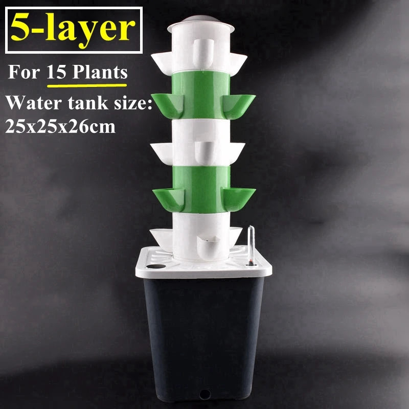 Vertical Hydroponic Tower  Greenhouse Garden Indoor Soilless Culture Growing System Vertical Tower Veg Planter Grow Pot Kit