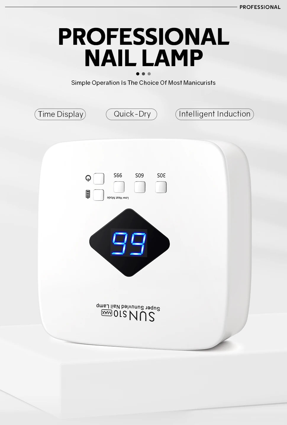 DianaBeauty 120W UV LED Nageltrockner - 30 LED 3 Timer Akku