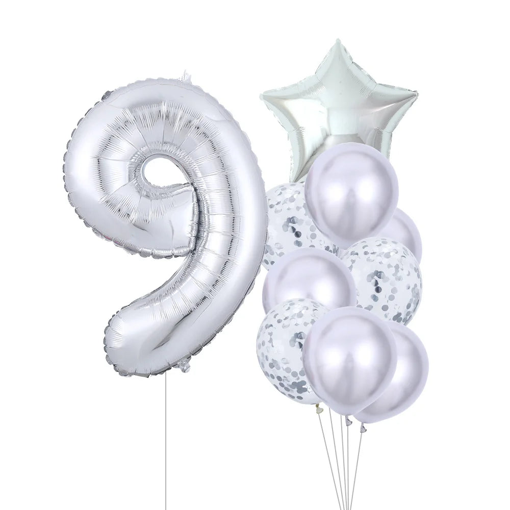 GIHOO 21118 Zahlenballons Roségold - 10 Stück 40 cm Latex