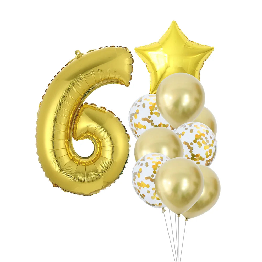 GIHOO 21118 Zahlenballons Roségold - 10 Stück 40 cm Latex