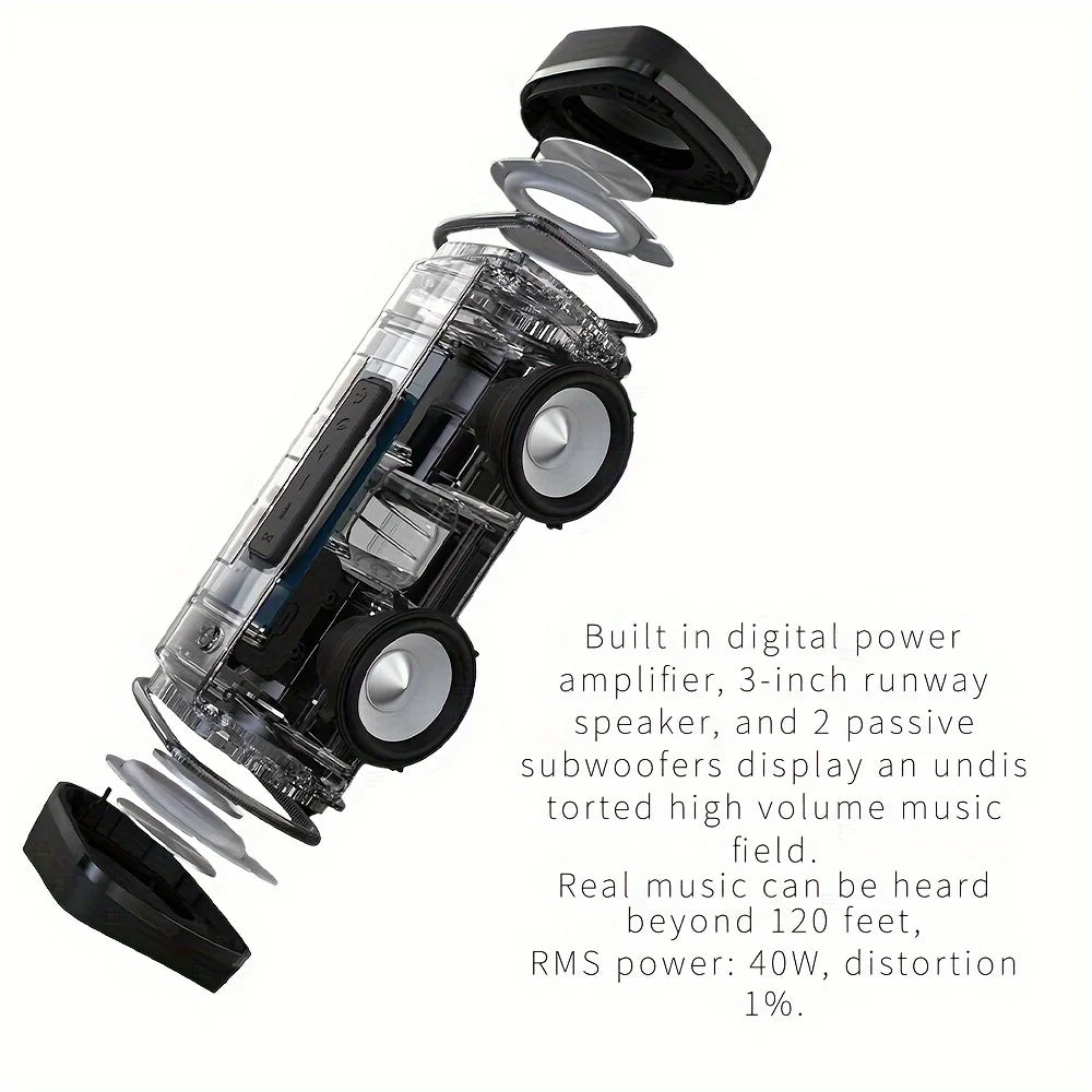 Bluetooth-Lautsprecher, IP67 Wasserdicht, Wireless-Speaker mit 40W Stereo-Sound, Mini-Speaker mit Wireless-Stereo-Pairing