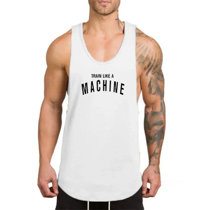 Muscleguys Marke Gym Kleidung 2025: Herren Bodybuilding Fitness Stringer Tank Top - Sportbekleidung Unterhemd Muskel Workout Singlets Baumwolle M-XXL