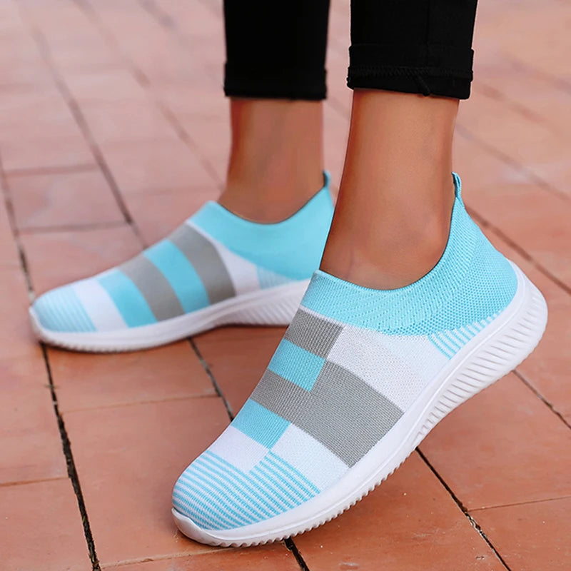 Sneaker Woman Fashion Flat Ladies Shoes Breathable Womens Sneakers Slip On Sock Shoes Trainers Zapatos De Mujer Women's Sneakers