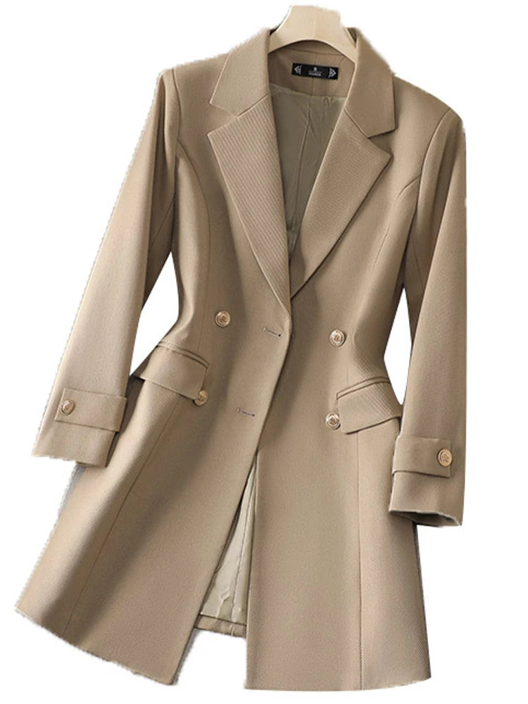 Sacou Yitimuceng cu guler răsturnat, nasturi dubli - mărimi mixte