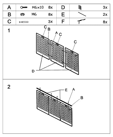 117x55cm Metall Pegboard Wall Organizer, Haken 17PCS Kit, Garage Storage Bins, Panel Tool Organizer Pegboard Wall Control