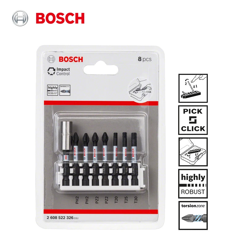 Bosch Screwdriver Bits Kit Impact Control Screwdriver Bits Sets Power Tool Kit Alloy Steel for Electric Drill Accessories