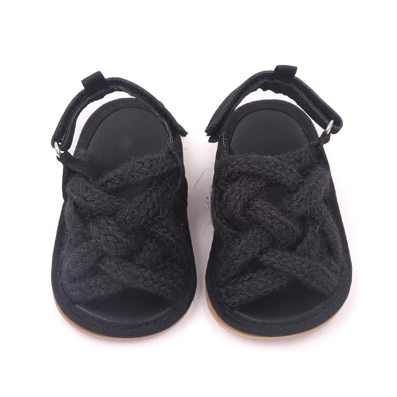 Baby Mädchen Blumen Spitze Krippe Sandalen 2025 - Süße Sommer Weiche Sohle Flache Prinzessin Schuhe - Säugling Rutschfest Erste Laufschuhe