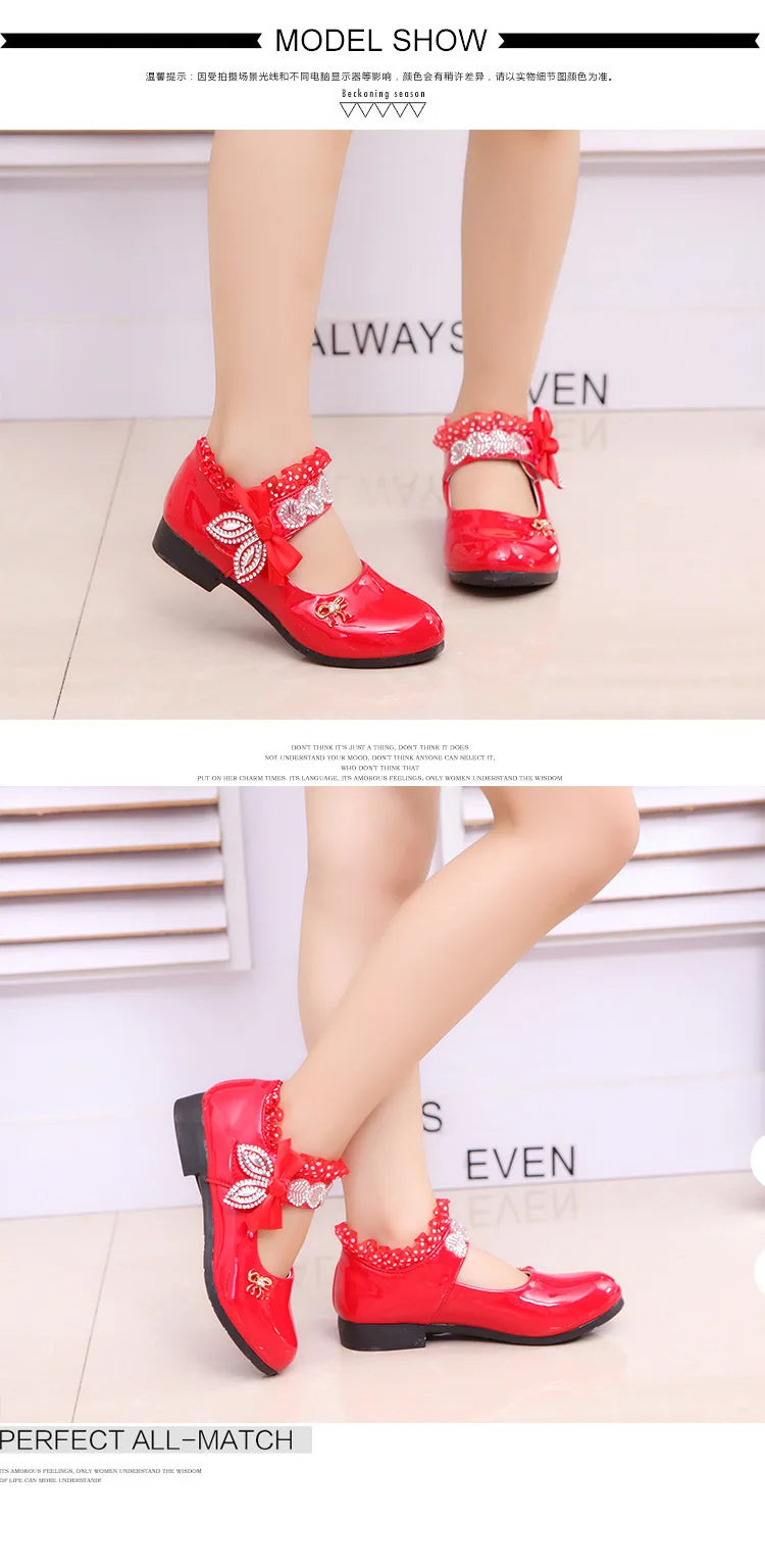 Mädchen Prinzessin Schuhe 2025 - Frühling Mode Lackleder Hochzeitsschuhe - Weiße Mary Janes Tanzschuhe Fee Dame