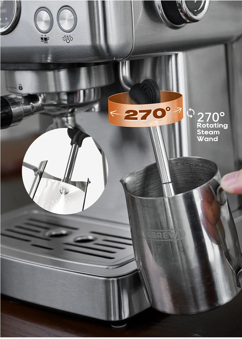 Espresso-Maschine 2025: HiBREW 20Bar Semi-Automatic H10A Temperatur-Einstellbar 58mm Portafilter Professional Barista Collection