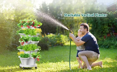 Vertical Plantation Tower Style Garden, Stackable Herb Garden Plantation, Vegetable Planting Pot, Petal Shaped Flower Pot