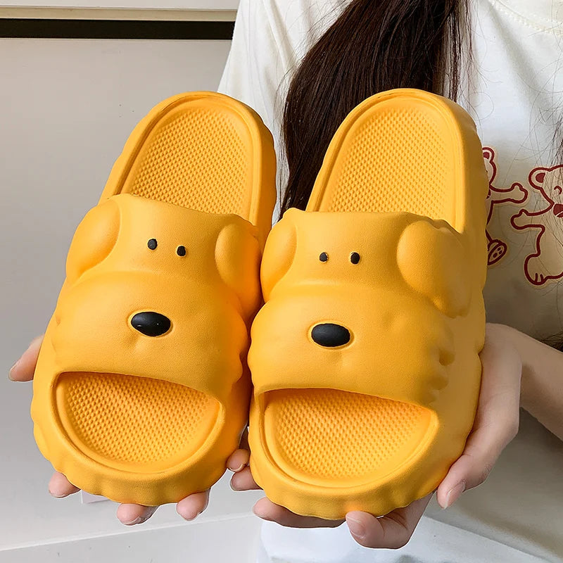 New Cartoon Summer Beach Slippers for Women Thick Sole Anti Slip Bathroom Home Slippers Woman Lightweight Soft EVA Flip Flops