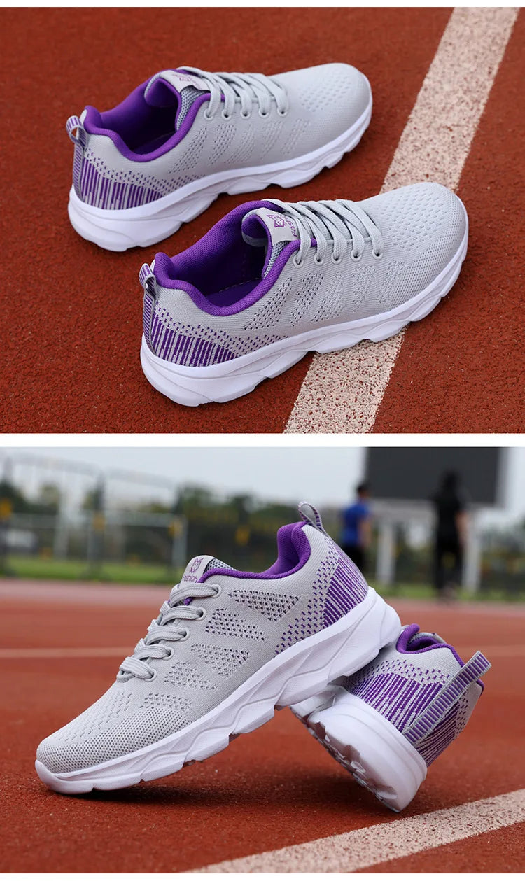 Hot Sneakers Shoes for Women Soft Flat Casual Shoes 2025 Spring Summer Light Breathable Mesh Sneakers Walking New Ladies Shoes