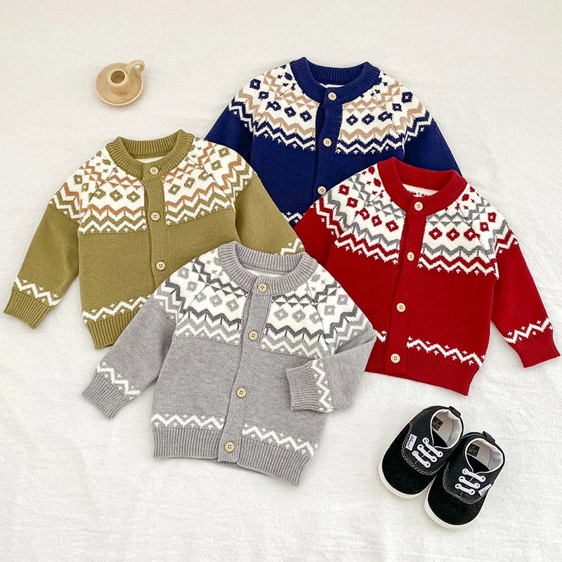 YSUBESTCN Kinder Strickjacke - Warmes Strickoberteil Für Kleinkinder, Größe 0-2 Jahre, Material Wolle, Verschluss Knopf