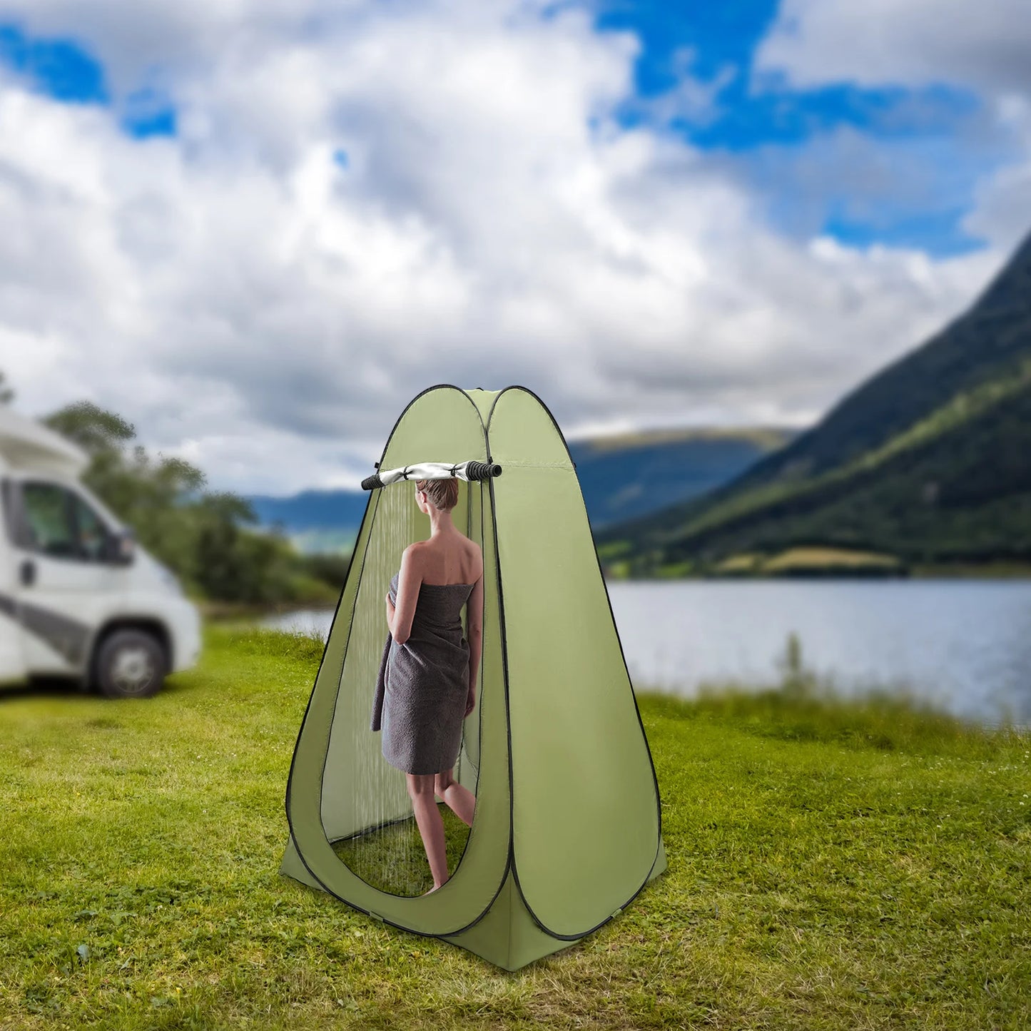 Shower Tent, Outdoor Camping Privacy Shelter, Portable Toilet Tent for Hiking