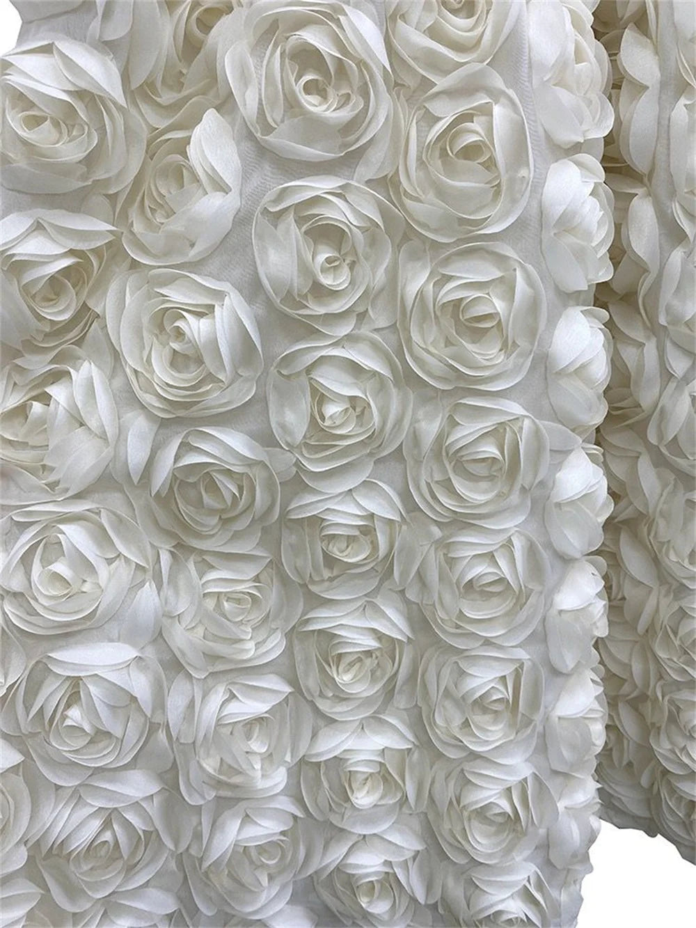 Elegant Fashion 3D Flowers Mesh White Skirt French Chic Elegant Long Skirts Women A-line Elastic High Waist Female Skirt