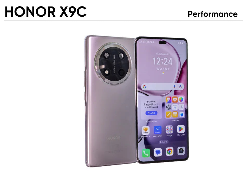 Smartphone HONOR X9c 5G - 12 GB RAM, 256 GB stocare, ecran de 6,78 inci, rată de reîmprospătare de 120 Hz, ecran curbat, cameră principală de 108 MP, sistem triplu de camere, baterie de 6600 mAh, Android 14, conectivitate 5G, dual SIM