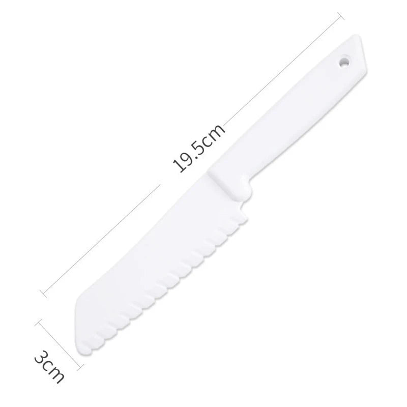 Kid Plastic Kitchen Knife Set Children's Safe Cooking Chef Nylon Knives For Fruit Bread Cake Salad Lettuce Knife
