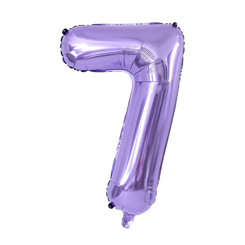 Purple Number Balloons 32 Inch Foil Balloon Adult Kids Birthday Anniversary Decoration Party Gold 0 1 2 3 4 5 6 7 8 9 Balloon