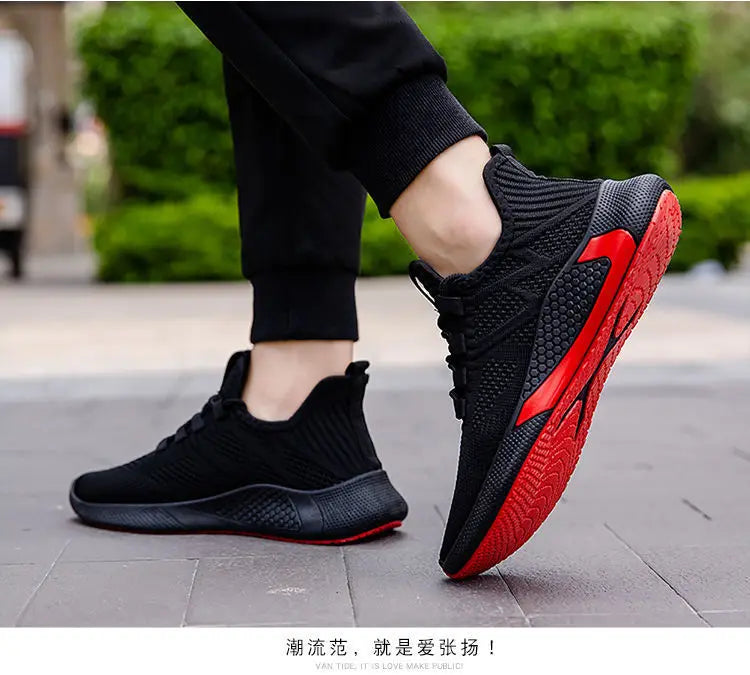 Men Sneakers Breathable Mesh Casual Shoes Black White Platform Shoes Fashion Sneakers Luxury Men's Shoes Tennis Man Size 39-44