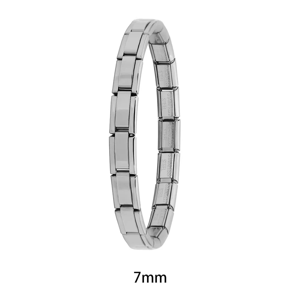 Hapiship Neue Damen Schmuck 9mm Breite Italienisch Elastisch Anhänger Armband Mode Edelstahl Armreif ST-
