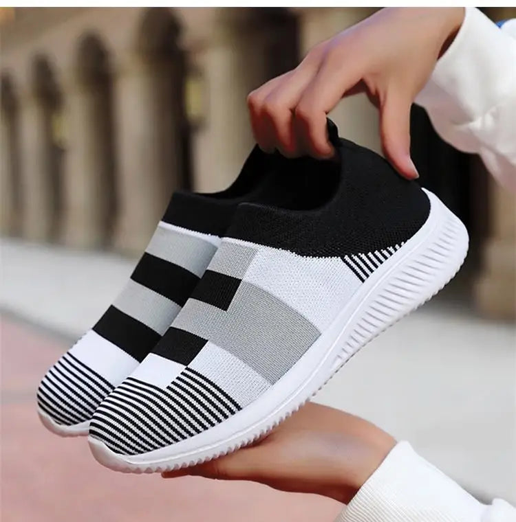 Sneaker Woman Fashion Flat Ladies Shoes Breathable Womens Sneakers Slip On Sock Shoes Trainers Zapatos De Mujer Women's Sneakers