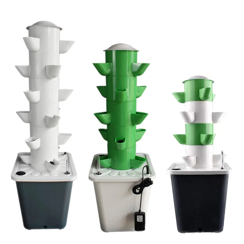 Vertical Hydroponic Tower  Greenhouse Garden Indoor Soilless Culture Growing System Vertical Tower Veg Planter Grow Pot Kit