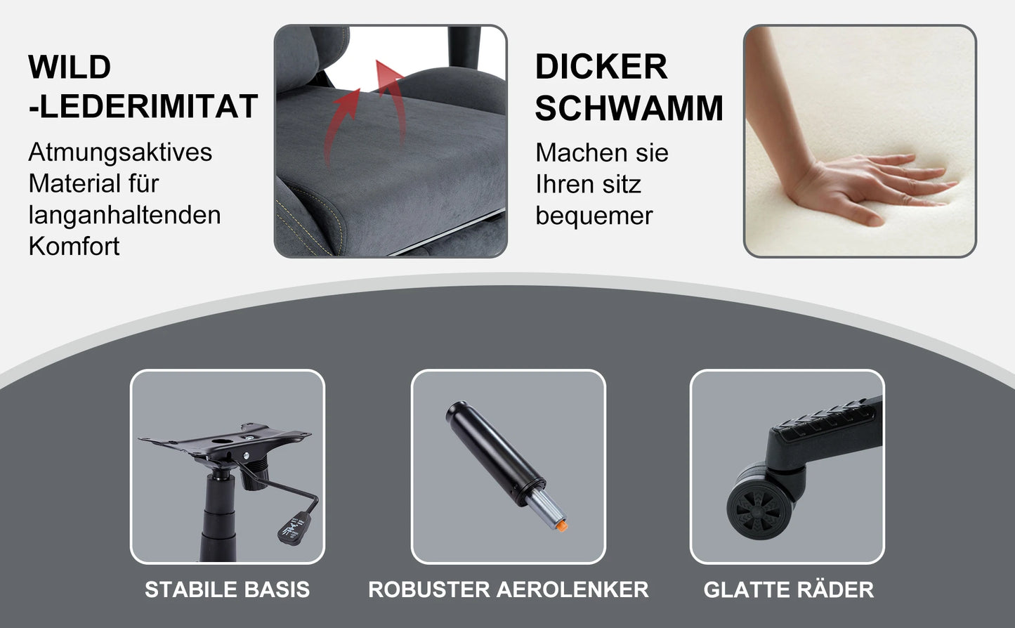 Gaming-Stuhl 2025: Symino Gaming Chair Ergonomic Gamer Chair Footrest - Breathable PC Chair Adjustable Lumbar Cushion Headrest Collection