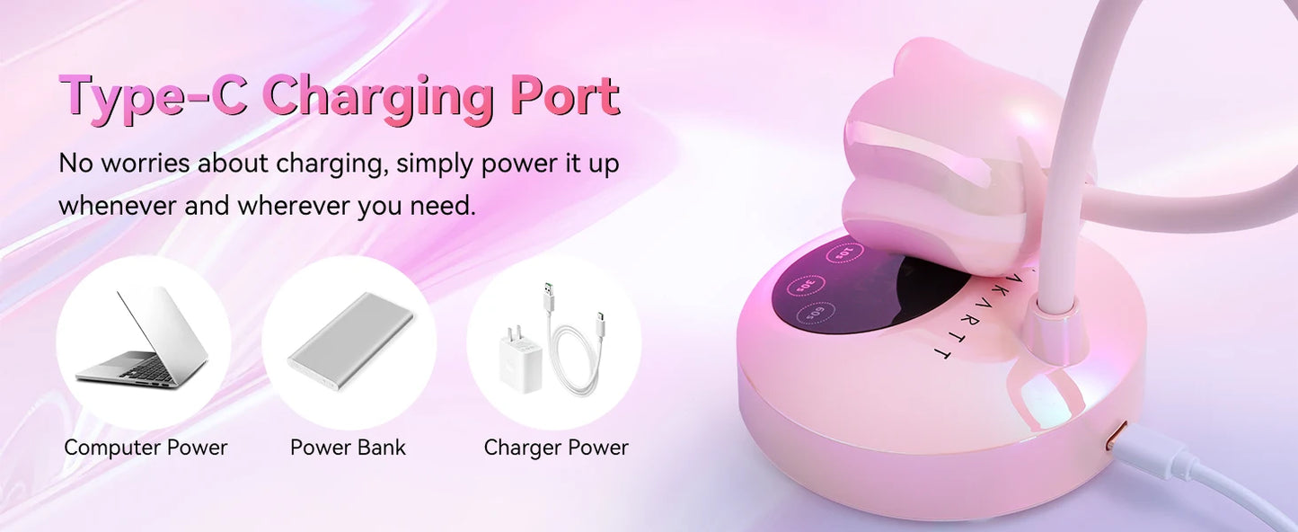 Lampă UV LED Makartt pentru unghii, reîncărcabilă, mini lumină UV pentru unghii cu gel, lampă UV cu gât de lebădă, 10W, Equitment Manichiură