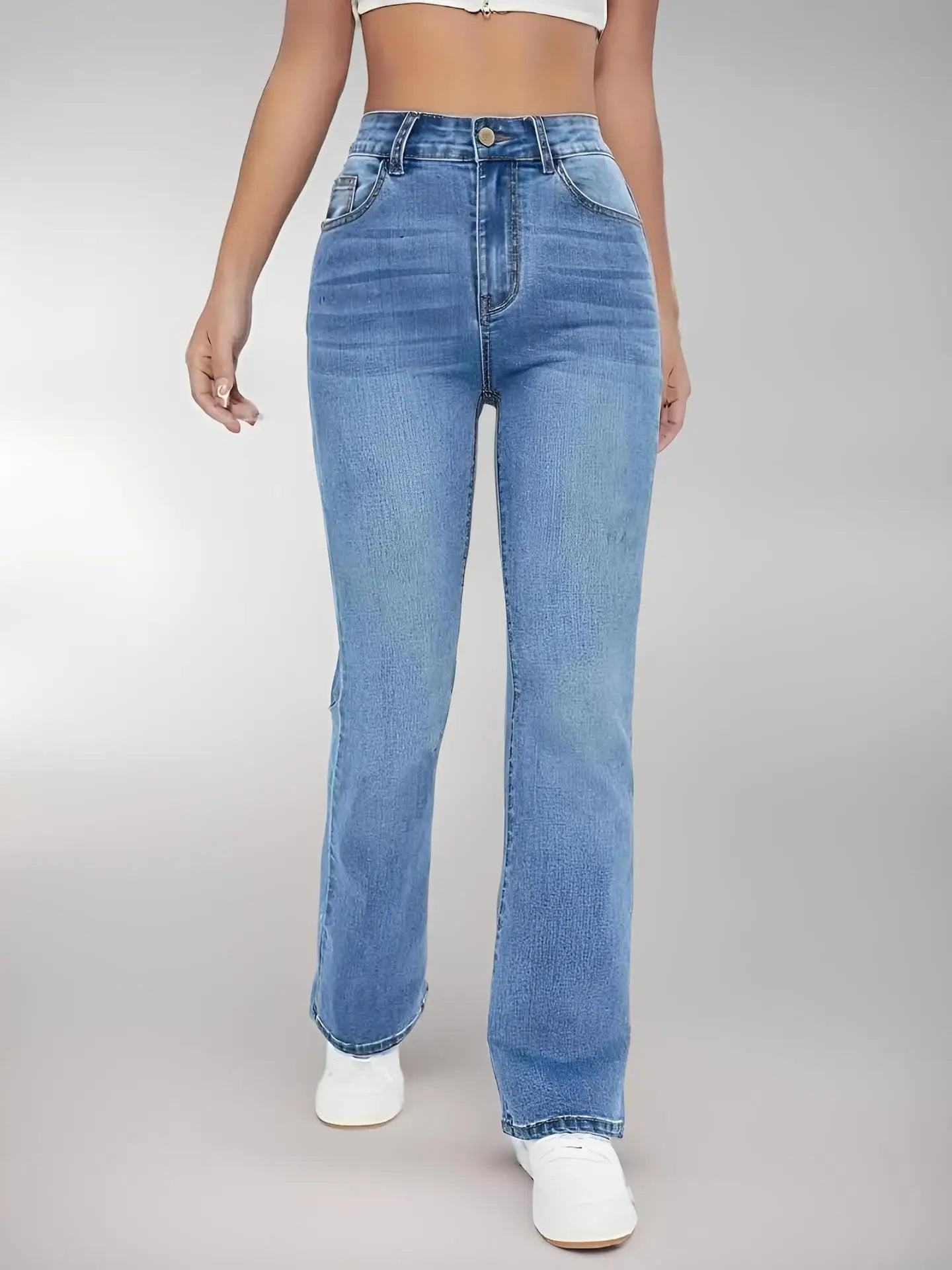 Blugi ModaLina Slim cu talie înaltă - Denim slim 28-34