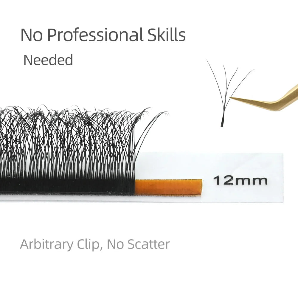 NAGARAKU 4D W Shape Hand Waved Premade Fans Eyelash Extensions Full Lashes Natural Soft Light Individual Matte Dense