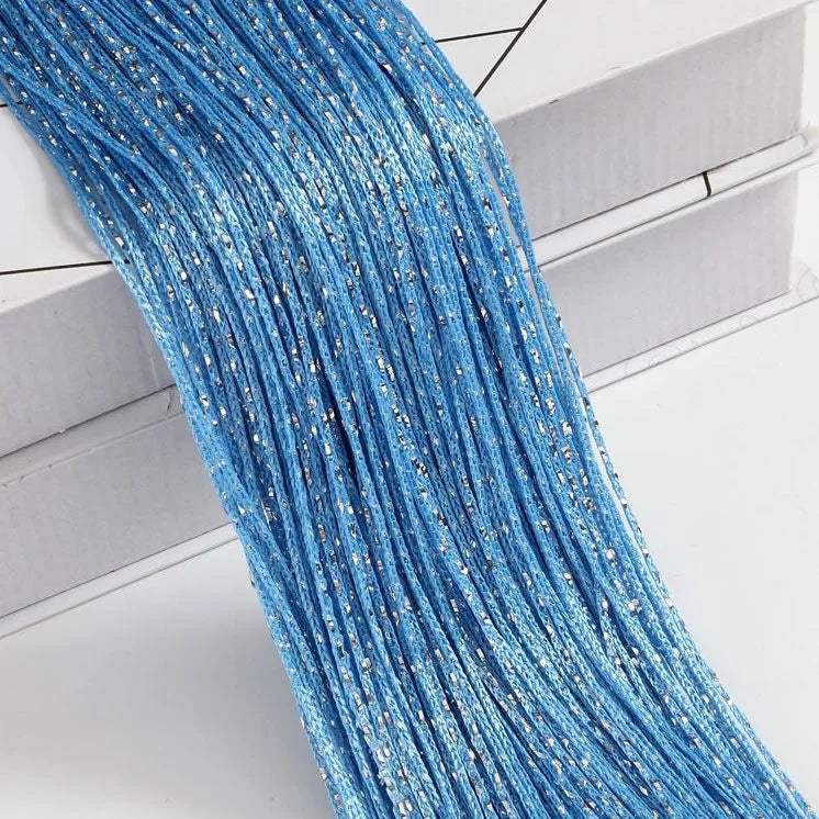 Fadenvorhang 2025: Silver-Ribbon Shiny-Tassel - Window Decoration Collection