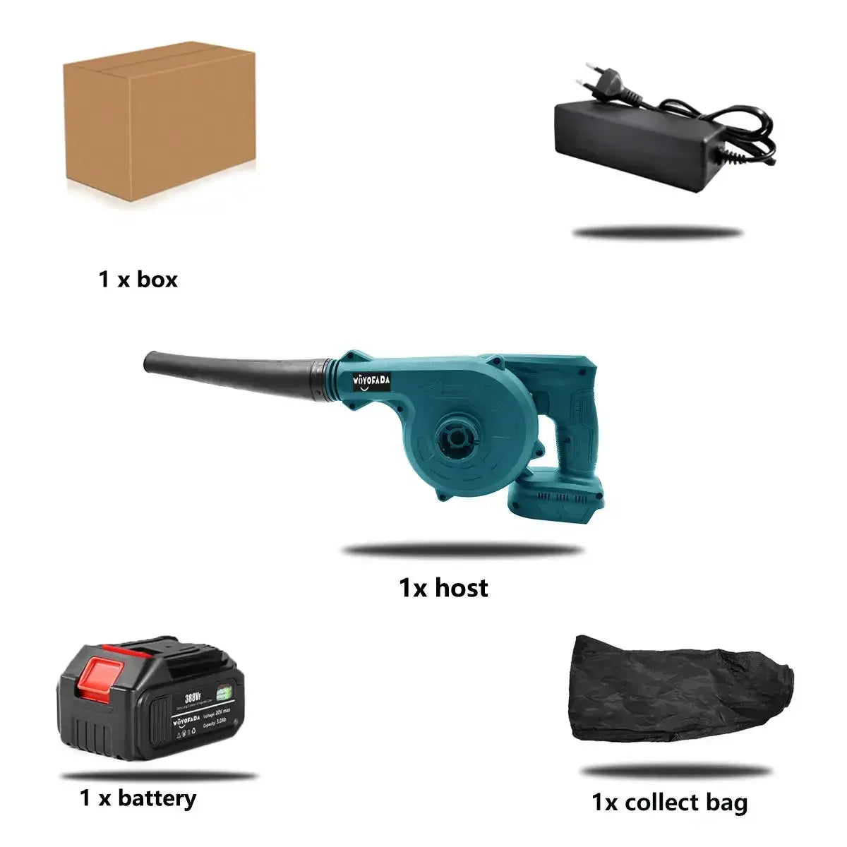WOYOFADA 2in1 Akku Laubbläser - 18V Makita Kompatibel