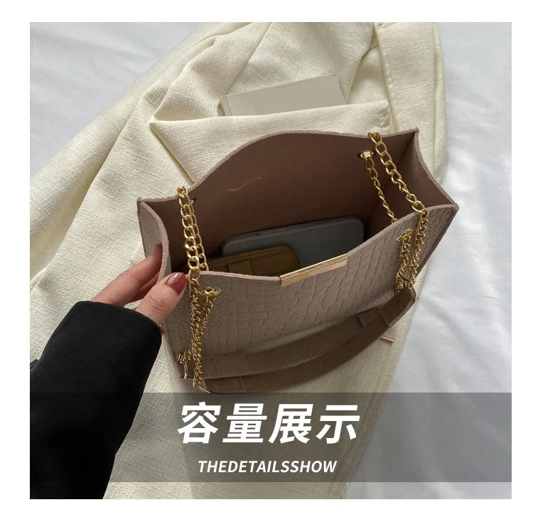 Fashion Luxury Crossbody Bags for Women 2024 New Trendy Designer Shoulder Bag Leisure Chain Solid Color Messenger Bag Handbags