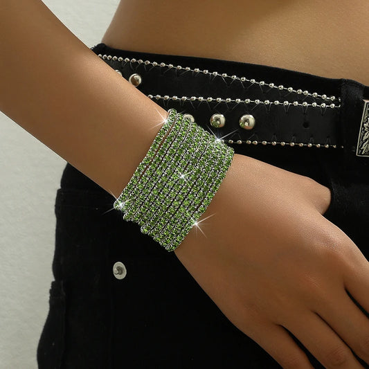 Set de 5 brățări elastice cu strasuri - 5 bucăți colorate