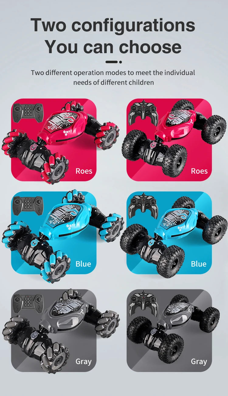 Mașină RC 4x4 cu telecomandă, cărucior cu gesturi detectabile, 1/12, RC Drift Car cu lumină LED, deformare, jucării inedite pentru copii