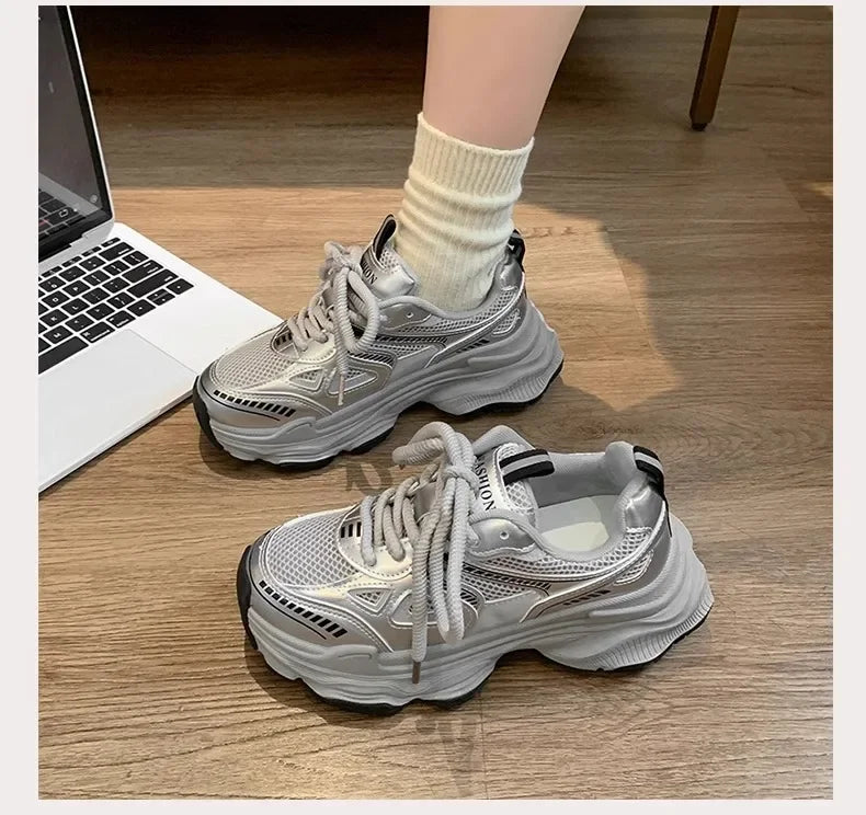 Fashion Platform Sneakers for Women Casual Non Slip Thick Sole Sports Shoes Woman Comfortable Casual Sports Shoes Zapatos Mujer