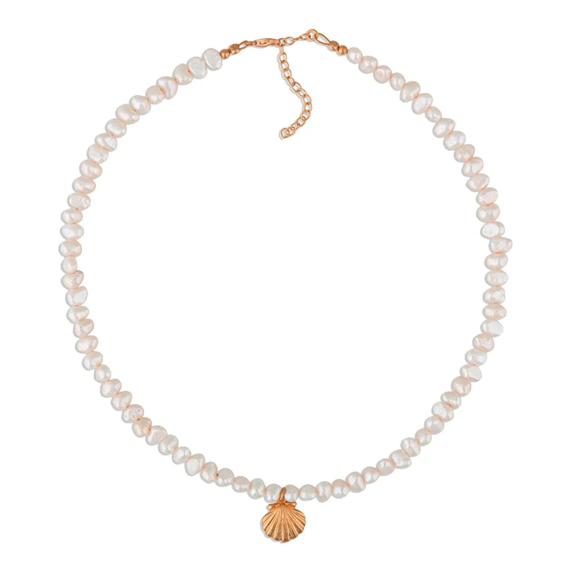 Colier tip choker cu pandantiv din perle de apă dulce Gemnel Bohemia Beach