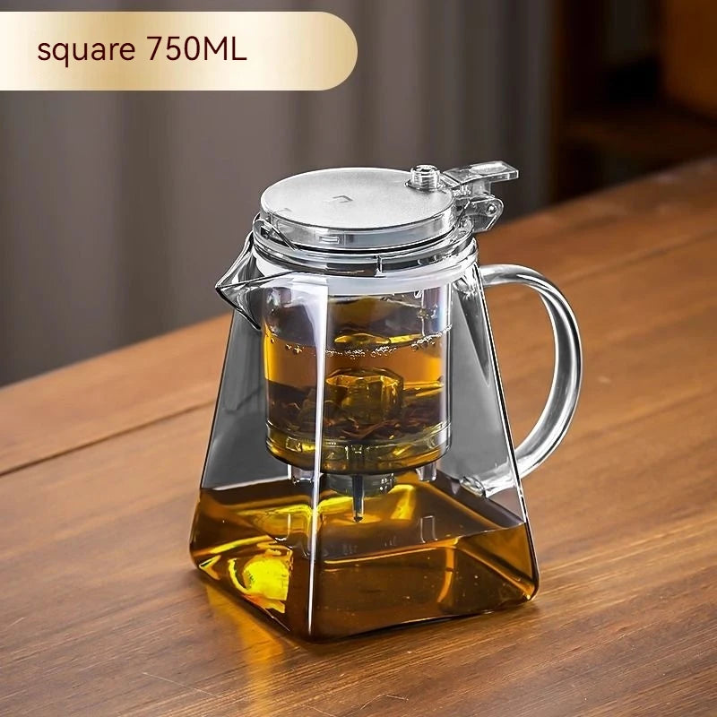 GIANXI Glass Teapot And Pot Household Tea Set Teapot Heat-resistant Tea Water Separation Filter Flower Teapot Glass Teapot