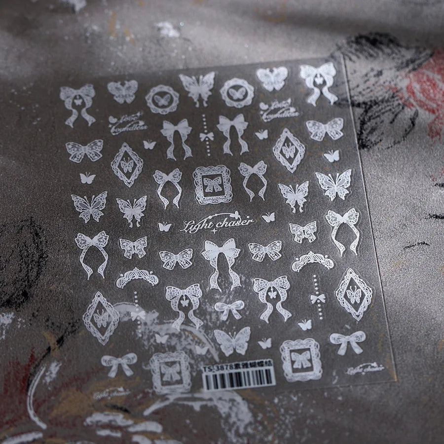 Autocolante pentru unghii RhstoeChoice 5D cu margine aurie - inimă, lună, stea