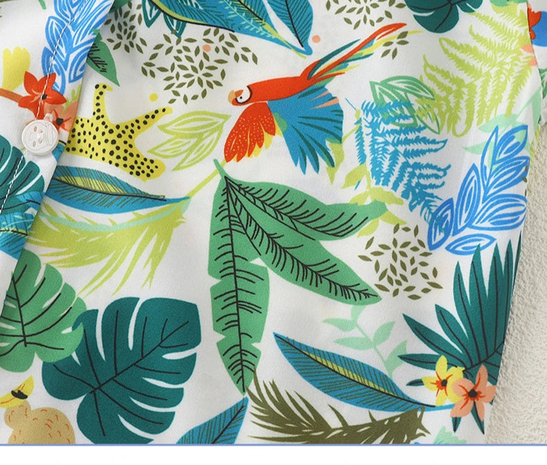 Somenie Boys Summer Shirt Set Clothes Infant Vacation Style Thin Short Sleeve + Shorts 2 Piece Kids Clothes Trend 2025