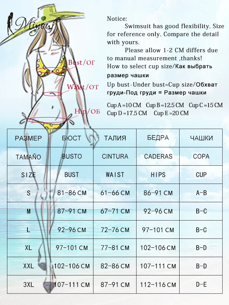Miyouj Glänzender Bikini-Set - Dreieck-Bikini mit Bandage-Schwimmanzug für Frauen