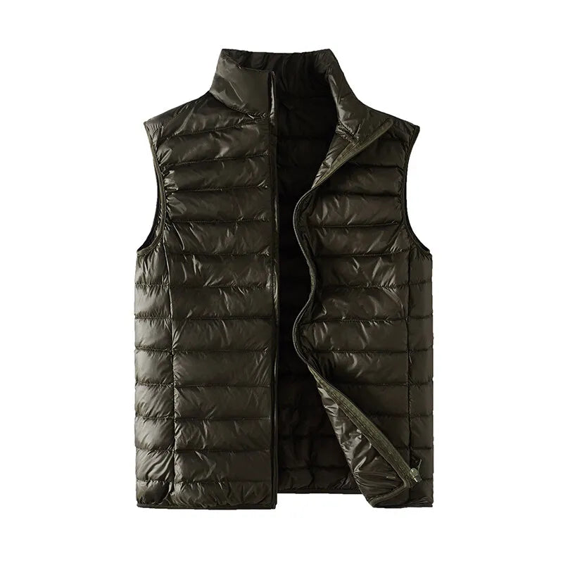 Blaue Herren-Weste Stehkragen - dünn, ärmellos, M-4XL